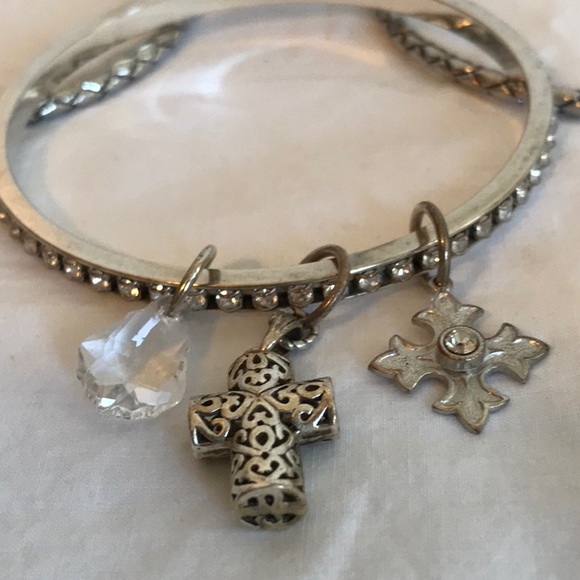 SILVER BRACELETS WITH CHARMS AND CRYSTALS - Picture 2 of 4